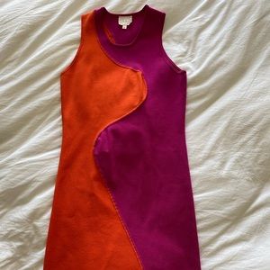 Parker pink and orange minidress